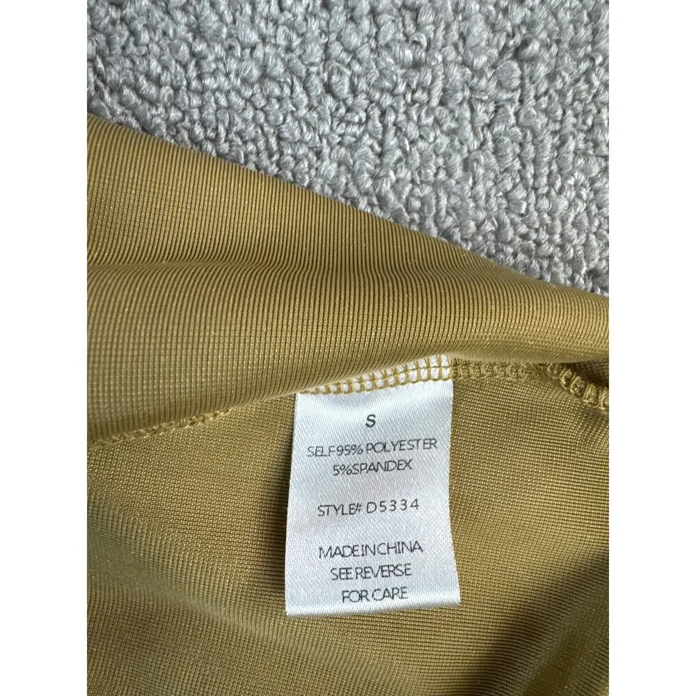 See and Be Seen Velvet Dress Maxi Short Sleeve Holiday Gold Size Small - Picture 7 of 7